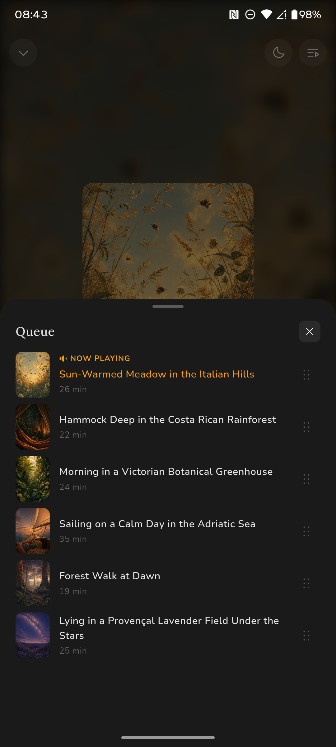 Queue screen